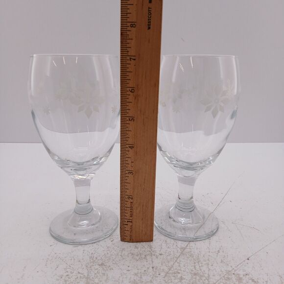 Libbey Premiere Snowflake Glasses Set of 4 ~ 2 Goblet & 2 Tumbler Glass - Picture 13 of 15